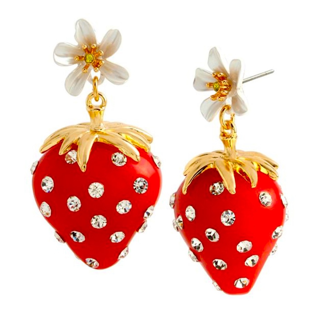New Betsey Johnson Strawberry Drop Earrings
